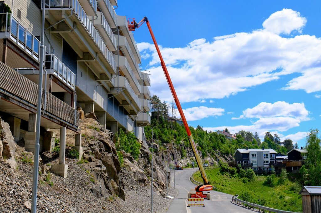 Lift ved terrasseblokk på Haugbro terrasse 120